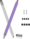 MEKO 3 in 1 Stylus Pens for Touch Screens, High Sensitivity & Precision Capacitive Stylus for Apple iPad iPhone Tablets Samsung Galaxy All Universal Touchscreen Devices (2 Pack-Black/Rose Gold)