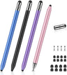MEKO 3 in 1 Stylus Pens for Touch Screens, High Sensitivity & Precision Capacitive Stylus for Apple iPad iPhone Tablets Samsung Galaxy All Universal Touchscreen Devices (2 Pack-Black/Rose Gold)